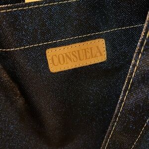 Consuela JUMBO bag. Blue sparkling tote.